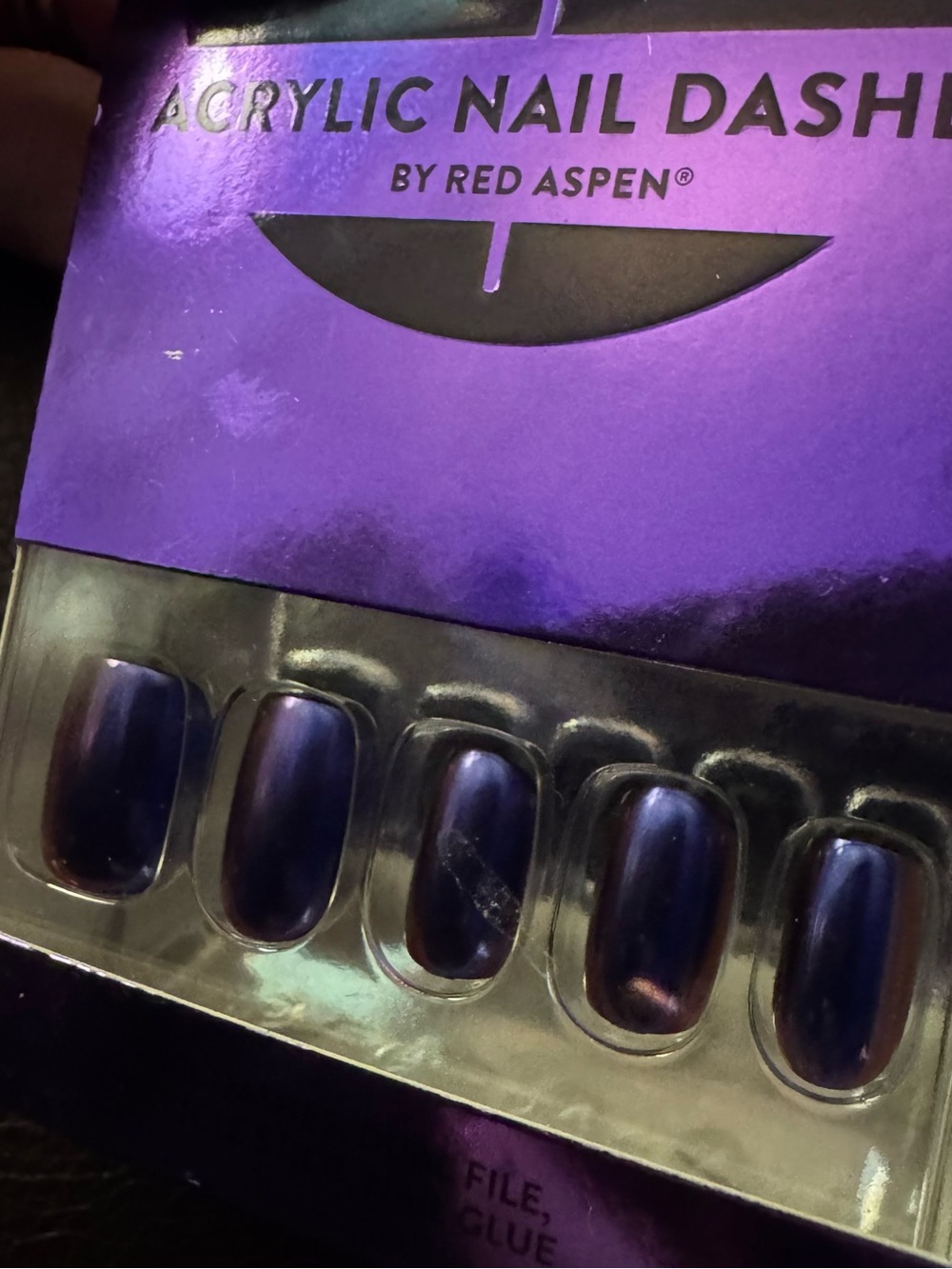 Red Aspen Ghostly Galilea Acrylic press on Nails - Blue/Purple Chrome